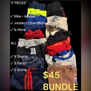 Toddler Boys Size 4T Bundle – 17 Pieces
Good Condition • Washed & Ready to Wear